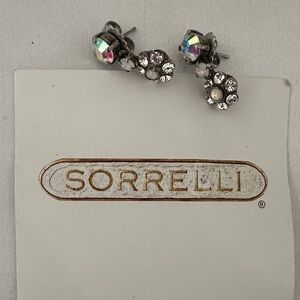 Sorrelli Silver and Iridescent Crystal Stud Earrings